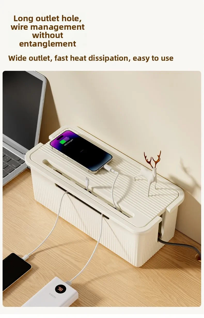 Desktop Cable Storage Box – White (L)