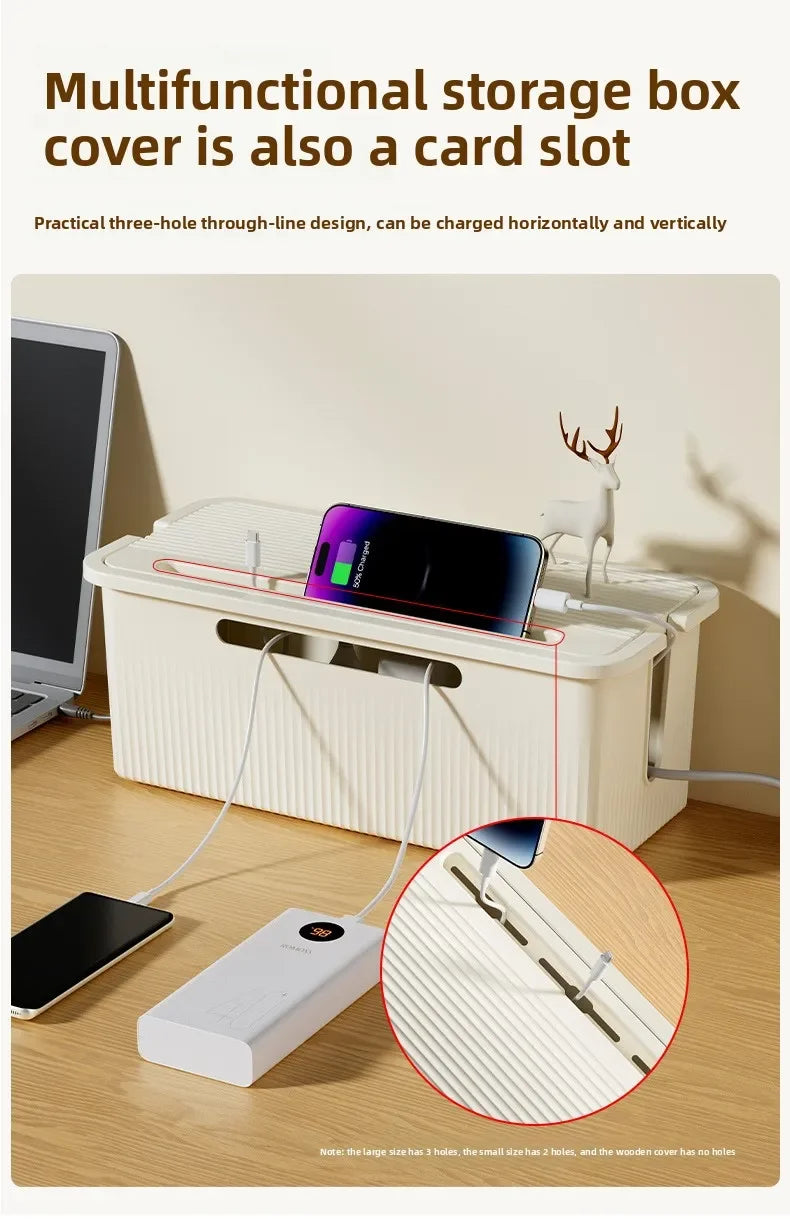 Desktop Cable Storage Box – Black (L)