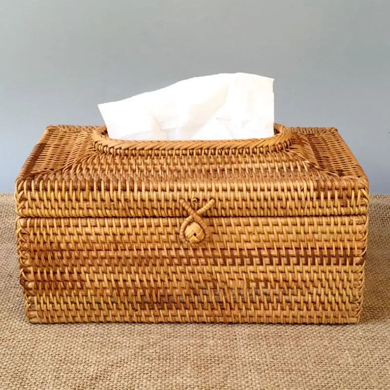 Handmade Rattan Tissue Cover – Rectangle