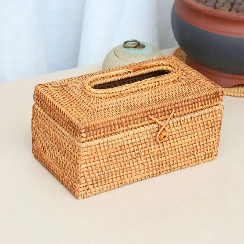 Handmade Rattan Tissue Cover – Rectangle