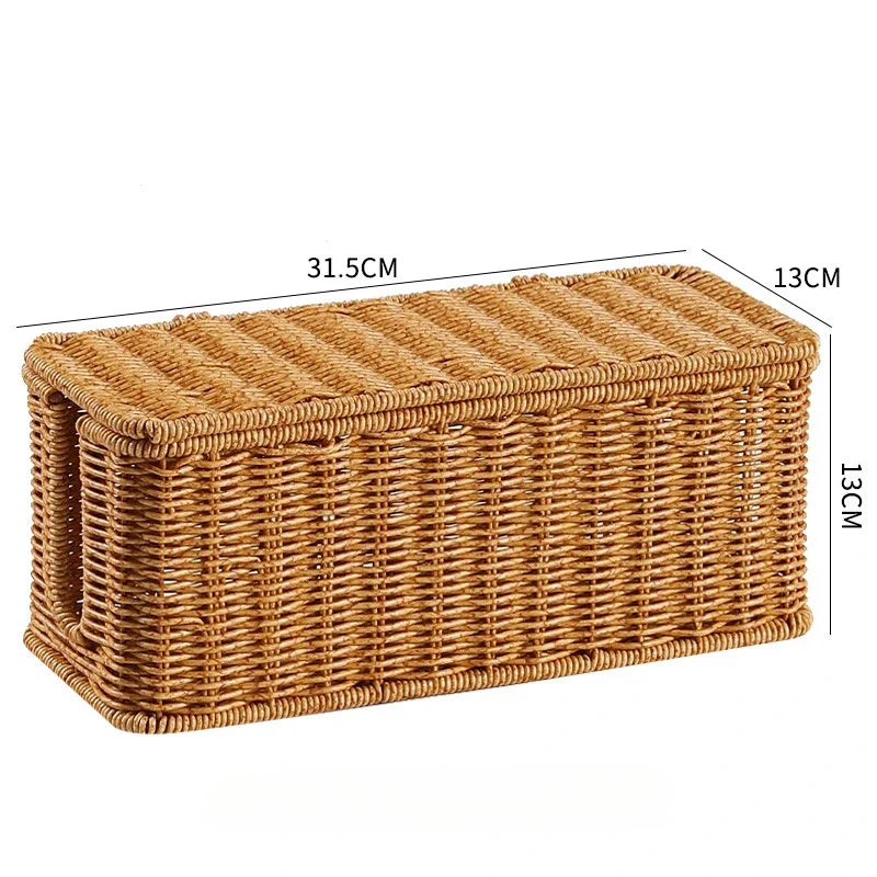 Rattan Cable Organizer Box